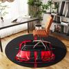 1 buc. Covoraș Rotund pentru Scaun, Design Mașină Sport Roșu și Negru, Covor de Zonă - Antiderapant, Covor de Podea pentru Birou, Dormitor, Decor Acasă, Cadou de Crăciun c0528002