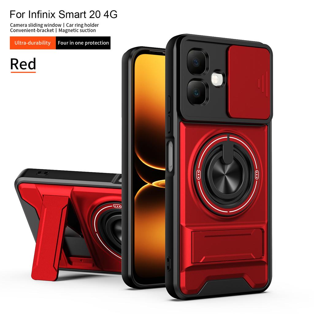 For Infinix Smart 20 Case Infinix Smart 20 4G Cover Magsafe Magnetic Fold Holder Military Armor Camera Protection Cover
