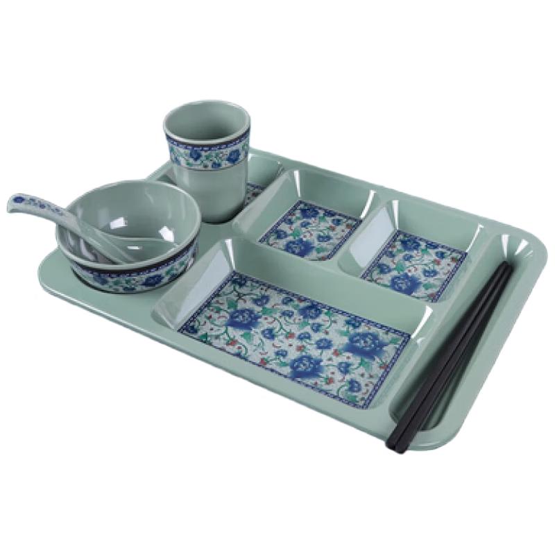 Shengxinhui Melamine Divided Rectangular Meal Tray Set