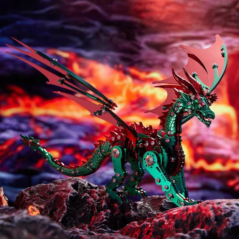 3D Dragon Metal Puzzle Adult Edition Steampunk Mechanical Diy Assembly Model Kit Steel Warcraft Assembly Handmade Toy