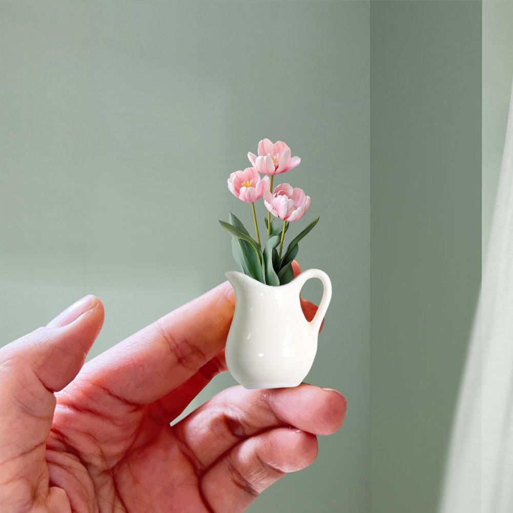 Ceramics Vase Fridge Magnet Lightweight Porcelain Vase Refrigerator Magnet Wear Resist 3D Vase Decoration Magnet for Home Decor