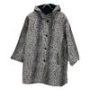 Herno 233113 Navy X White Leopard Print Hoodie, Reversible with Padded Lining Coat 42 Navy X off-whiteUsed