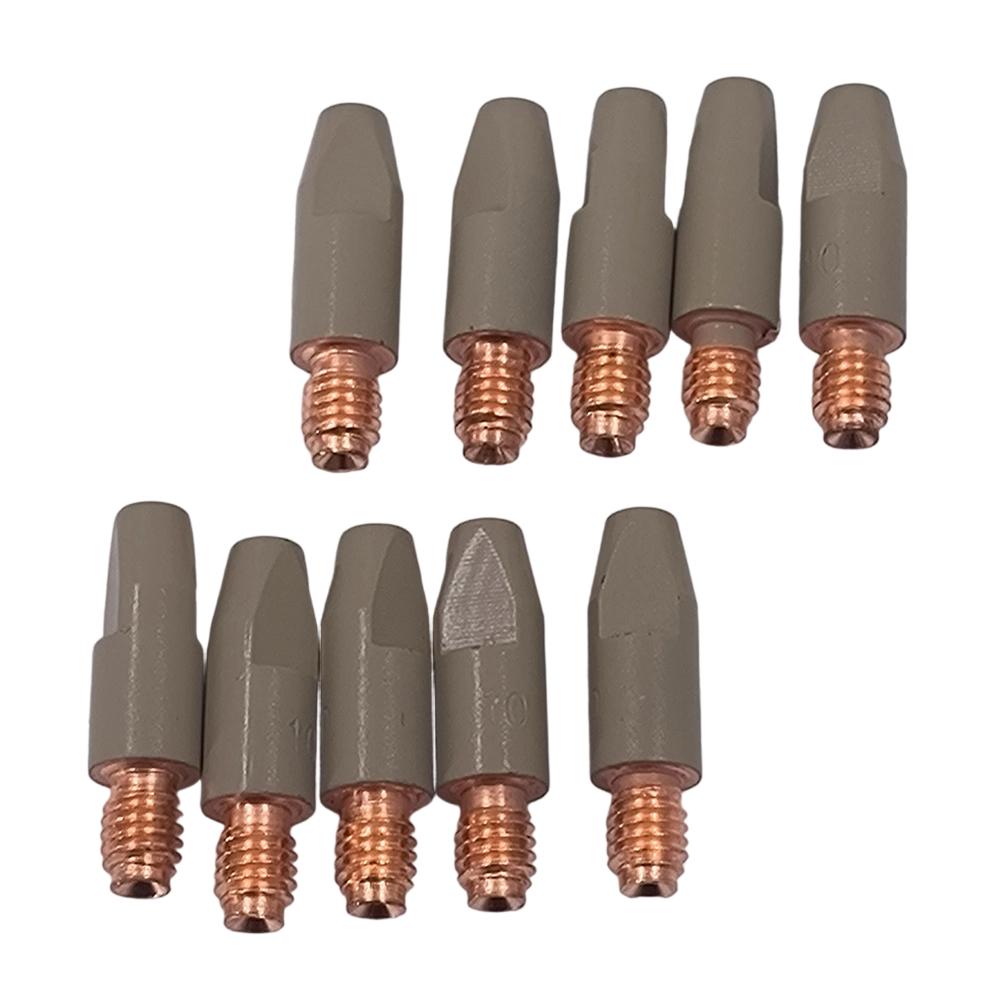 10PCS Welding Contact Tips 0.8mm, 0.9mm, 1.0mm, 12mm MIG For 24KD Welding Torches Coating Protect Gas Nozzle Tip Accessories