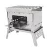 Portable Wood Burning Stove Camping Tent Stove Foldable BBQ Grill with 3 Cooking Modes Stainless Steel for Outdoor Picnic Backpacking