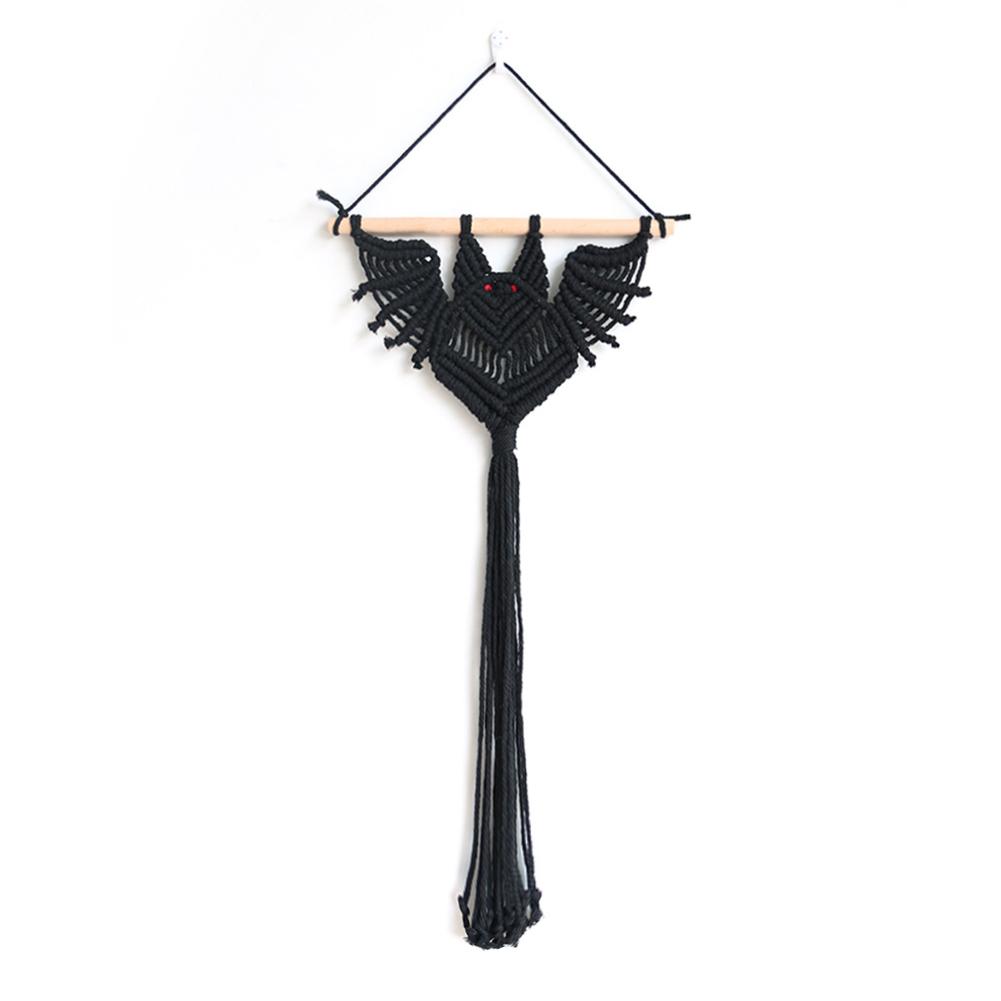 

Bat Hanging Plant Holder 30 x 50cm/30 x 100cm Hand Woven Wall Hanging Tapestry Wall Decor For Ceilings Walls Balcony Railings black long30 x 100cm