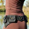 Multifunction Vintage Gothic Punk Waist Belt Bag Woman Techwear Style Tactical Rivet Wide Belt Corset Goth Accessories
