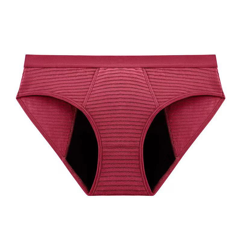 

Plus Size Mid-Rise Leakproof Period Panties - Solid Color Cotton Menstrual Briefs for Women L