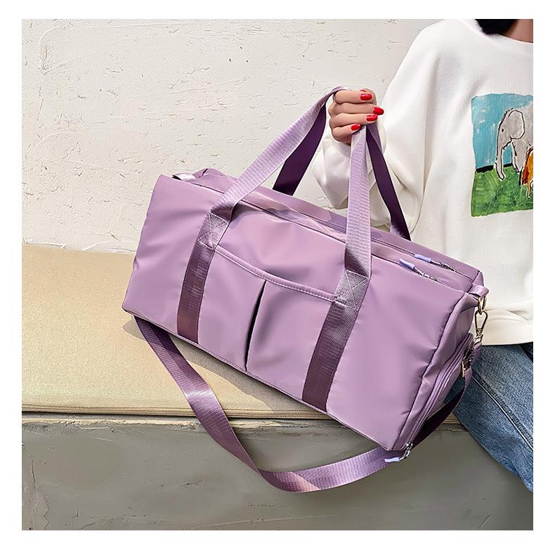 Women's Large Capacity Sports Yoga Bag with Shoe Compartment - Dry/Wet Separation, Solid Color, Ideal for Travel and Gym