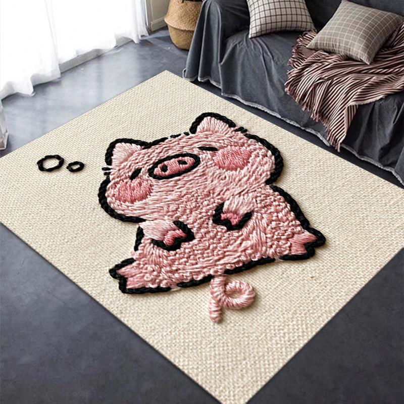 2025 New Cute pink pig Carpet Rug for Living Room Bedroom Home Sofa Decoration,Kids play Non-slip Floor Mat