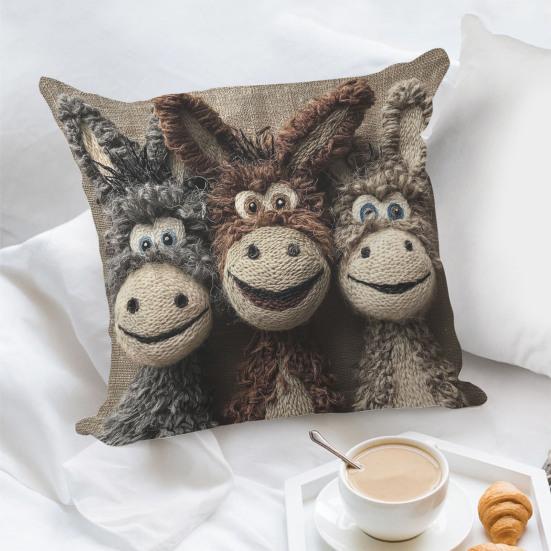 3D Animal Cushion Cover Imitation Embroidery Pillowcase Dog Alpaca Zippered Throw Pillow Cover for Home Farmhouse Couch Sofa Bed
