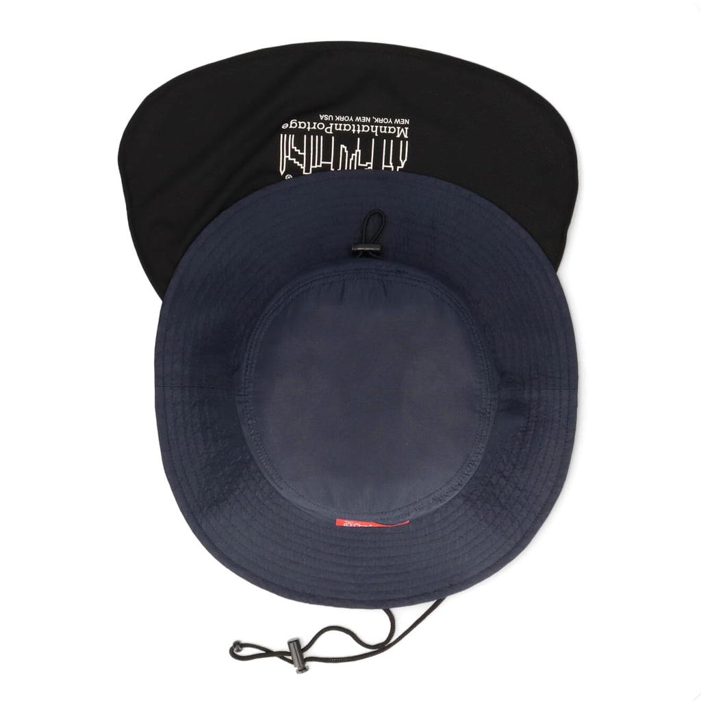 [Manhattan Portage] Sunshade Box Logo Adventure Hat with Logo Hat and Satin SUNSHADE LOGO HAT (013 Navy)
