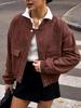 2025 Women's High-End Retro Bomber Jacket - Long Sleeve, Stand-Up Collar, American Street Style, Spring/Autumn Outerwear