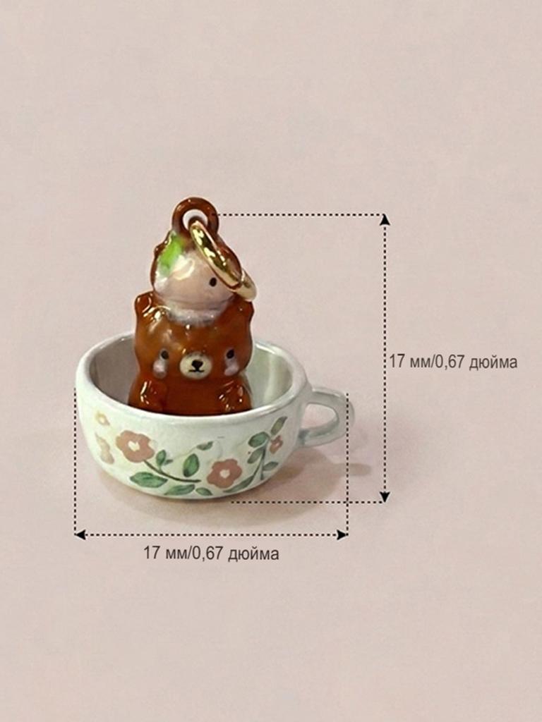 Cartoon Teacup Animal Series Pendant Necklace Cute Diy Fox Penguin Rabbit Panda Hedgehog 3D Pendant Jewelry Accessories