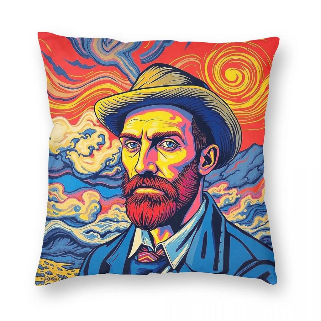 Van Gogh Starry Night Pillowcase Polyester Linen Velvet Pattern Zip Decorative Throw Pillow Case Bed Cushion Cover