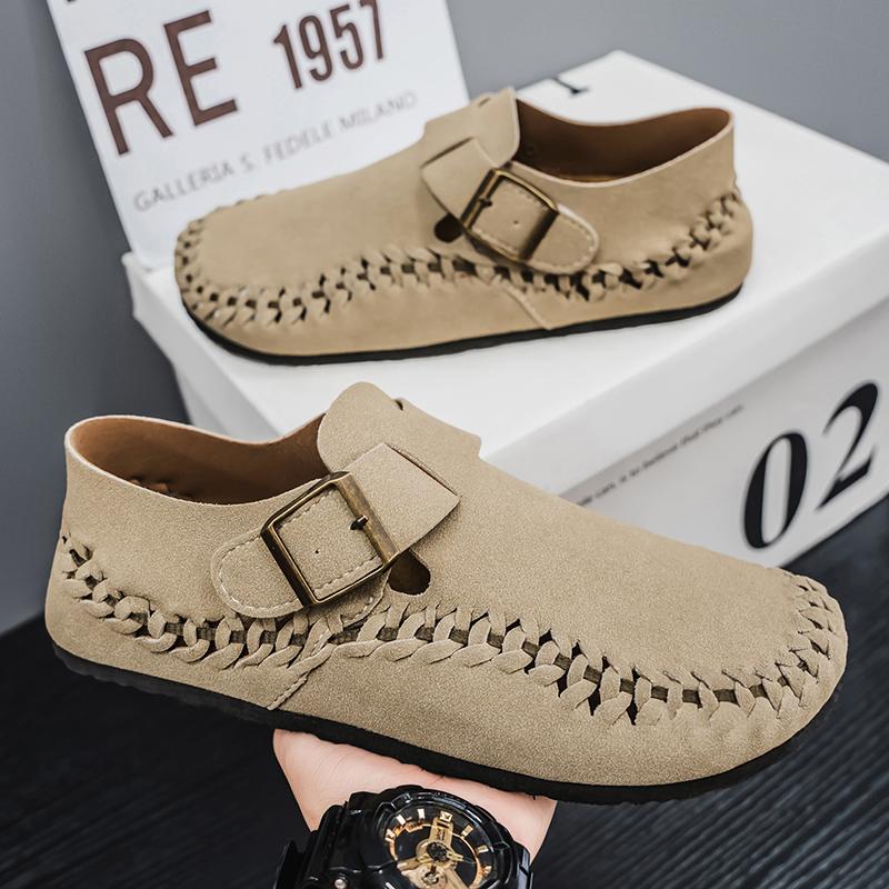 Fashion Handmade Leather Men's Loafers Spring Autumn Casual Flats Soft Sole Driving Shoes Fashion Male Slip on Flats Sneakers Moccasins