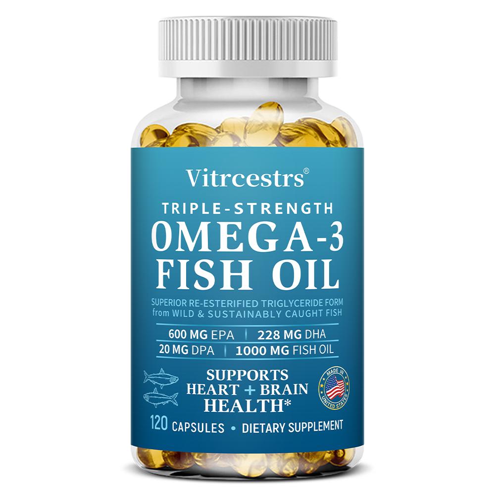 

Triple-Strength Omega-3 Fish Oil Dietary Supplement, 120 Softgels Per Bottle 120 Capsules
