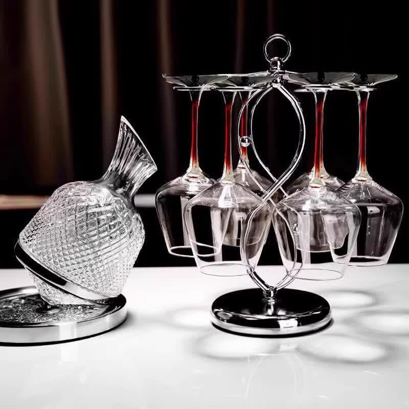 Luxury Crystal Burgundy Wine Glass Set with Decanter