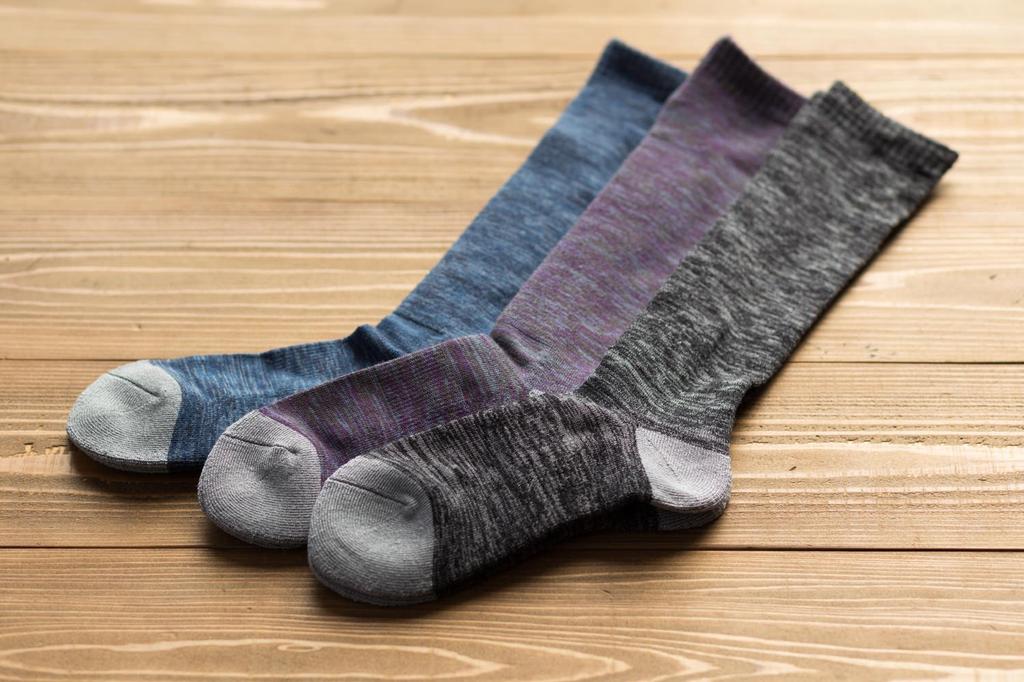 2 Blue Camouflage Blue x Made in Japan [Chiyoji Socks] Men's Ski/Snowboard Socks, Pairs, 25-27cm, & Pattern, Purple,