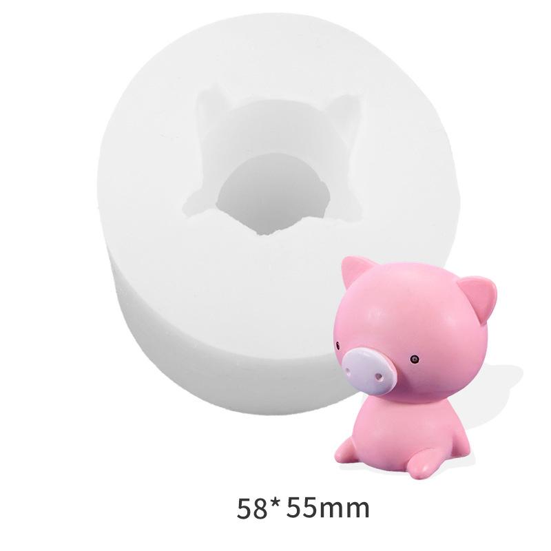 DIY Craft Templates Mini 3D Cartoon Animal Casting Die Multifunctional Soft Silicone Stencil For Cake Decor Dessert
