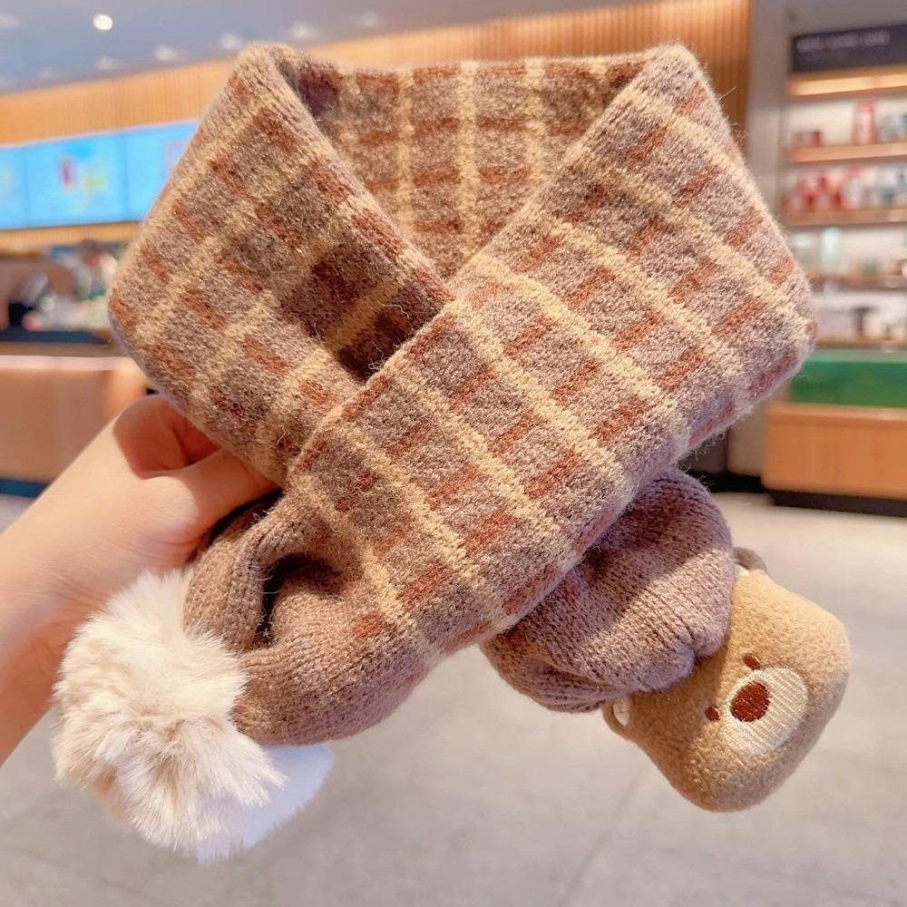 

Cold-Proof Children s Scarves Cute Milk Coffee Little Bear Warm Neck Warmer For Boys and Girls 4