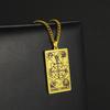 LIKGREAT Vintage Duży Naszyjnik z Kartami Tarota dla Kobiet Mężczyzn Stal Nierdzewna Esoteryzm Wisiorek Arkana Wielkie Amulet Biżuteria Para