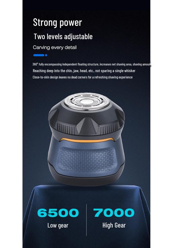 Magnetic Six-Blade Hair Clipper Self-Shaver for Bald Heads with Digital Display