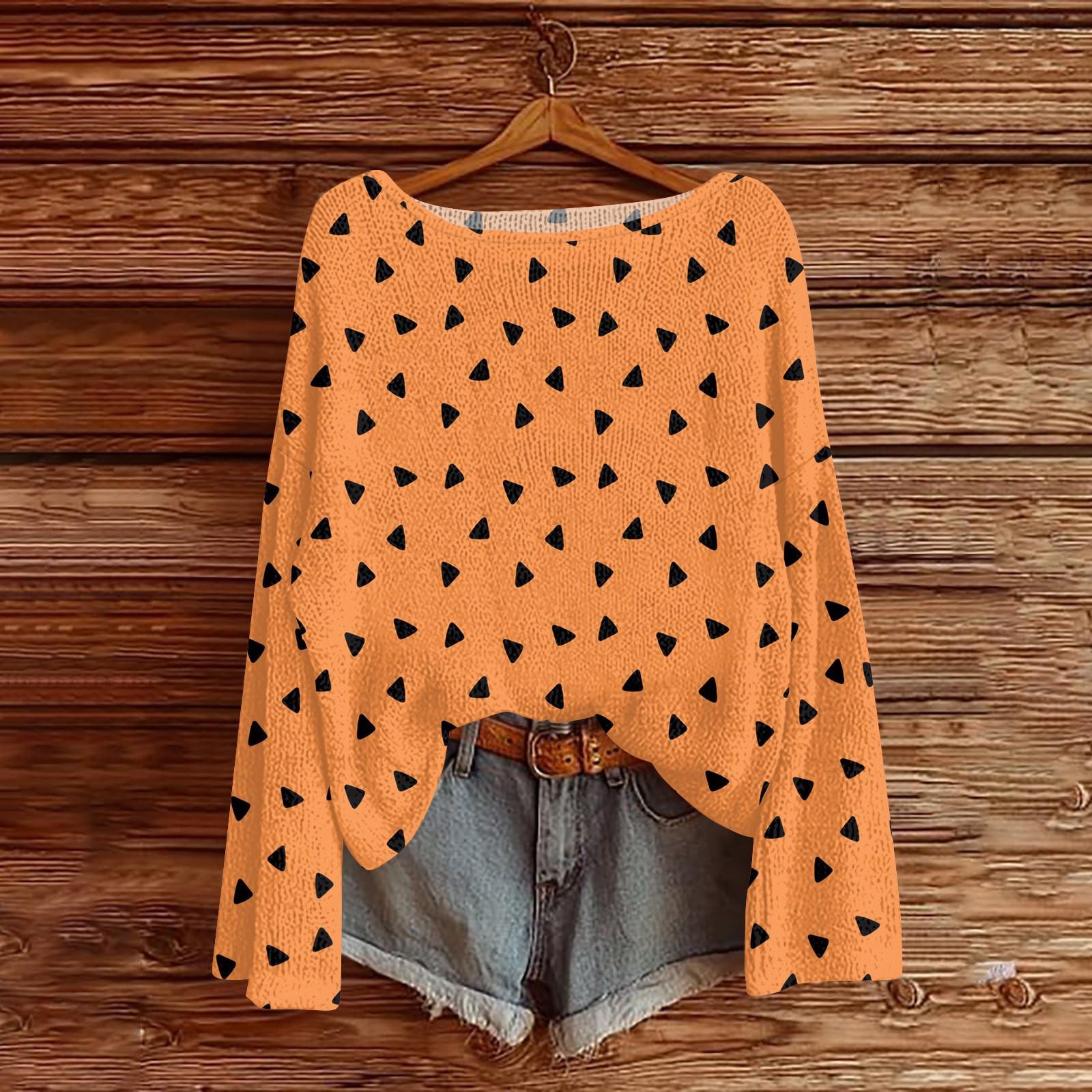 

Женские осенние свитера с длинным рукавом, топы с принтом, пуловеры, свободная нарядная повседневная базовая одежда XXL шафрановый