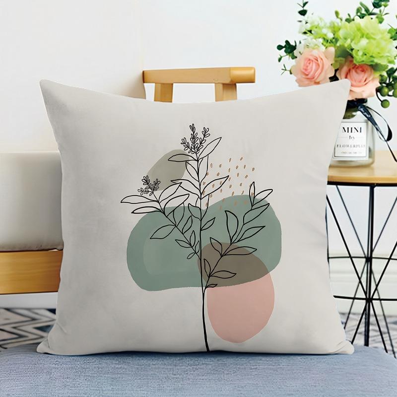 

Простая декоративная наволочка с растительным принтом для спальни, гостиной, квадратная подушка, наволочка 40x40cm