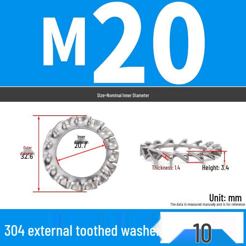 Iron Serrated Locking Washer Set with Anti-Loosening Shims