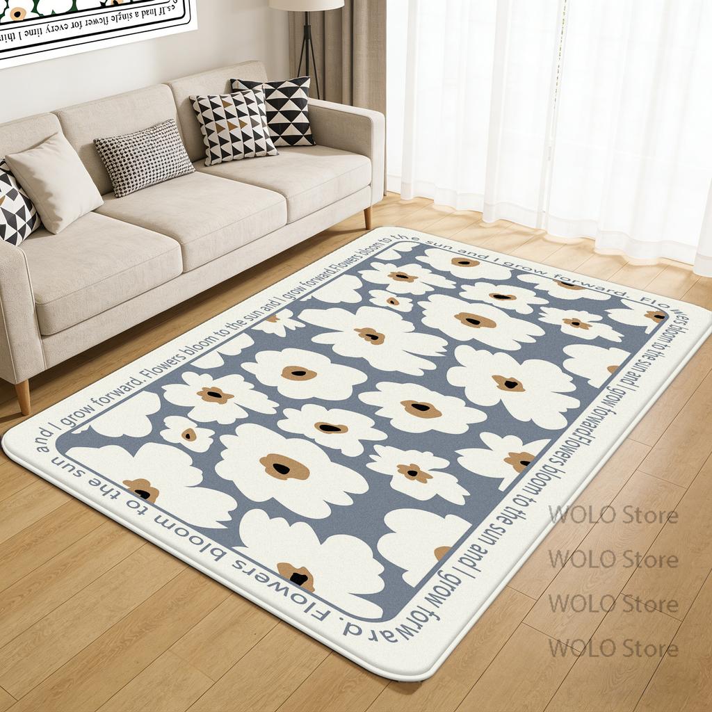 Flower Plant Printed Carpet simple style Living Room Bedroom Floor Mats cloakroom Non Slip customizable Soft Rug Easy cleaning