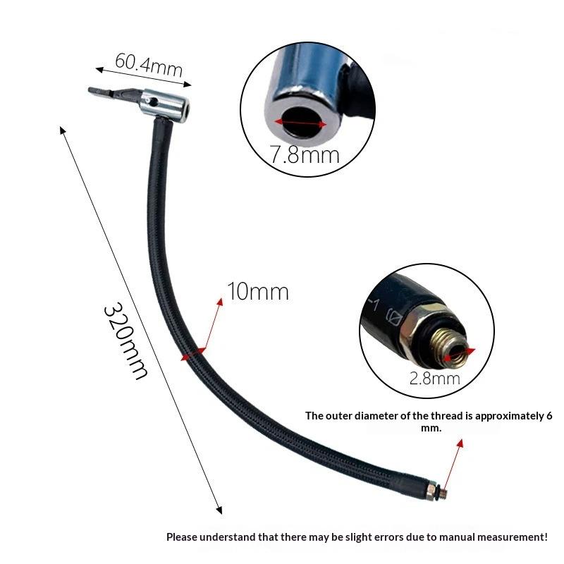 Car Tire Inflator Hose Inflatable Air Pump Extension Tube Adapter Twist Tyre Connection Locking Air Chuck