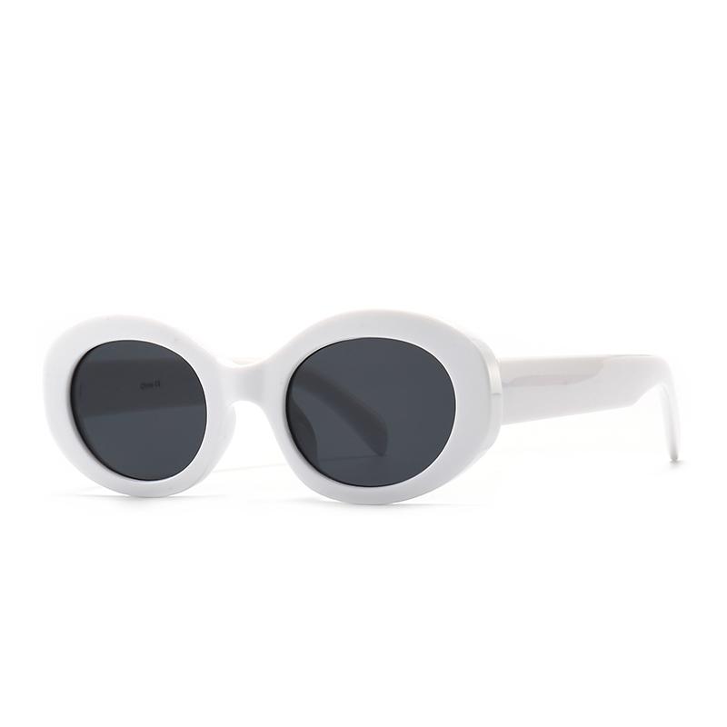 9288 Marble Oval Narrow Sunglasses Trendy Street Style Modern Women Sunglasses Lightweight UV Protection