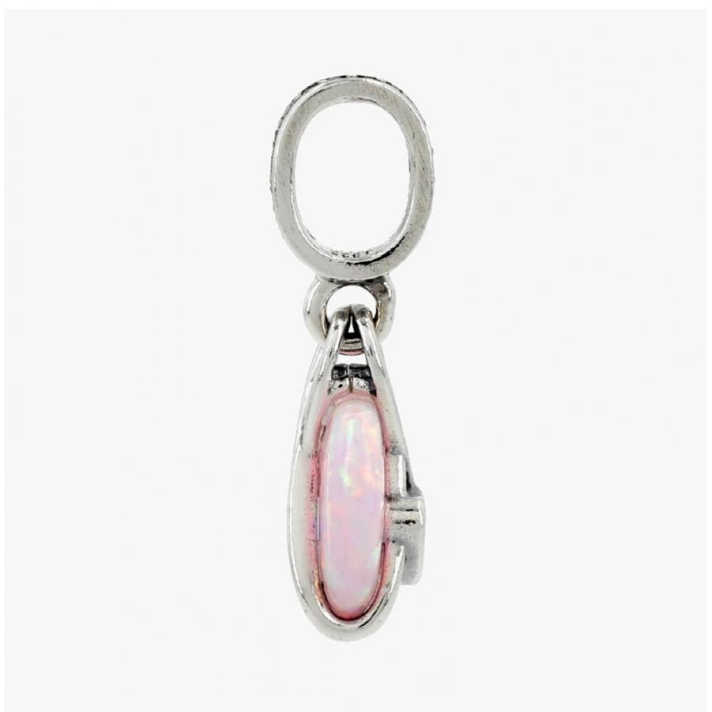 PAndora Mom Opalescent Pink Murano Pendant And Dangle Silver Charm 793202c01