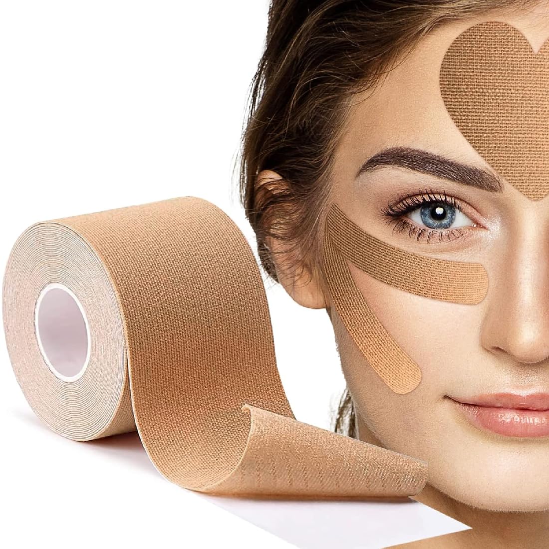 Shyam Enterprise 5 Meter Face Lifting Tape Myofascial Face Tightening Tape Anti-Wrinkle Patches Multifunctional Facial Patches (BEIGE)