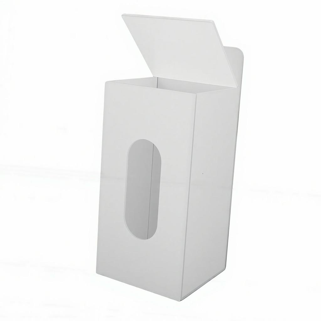 Wall Mounted Glove Holder Clear Acrylic Storage Box for Disposable Caps Masks Shoe Covers 1 Compartment