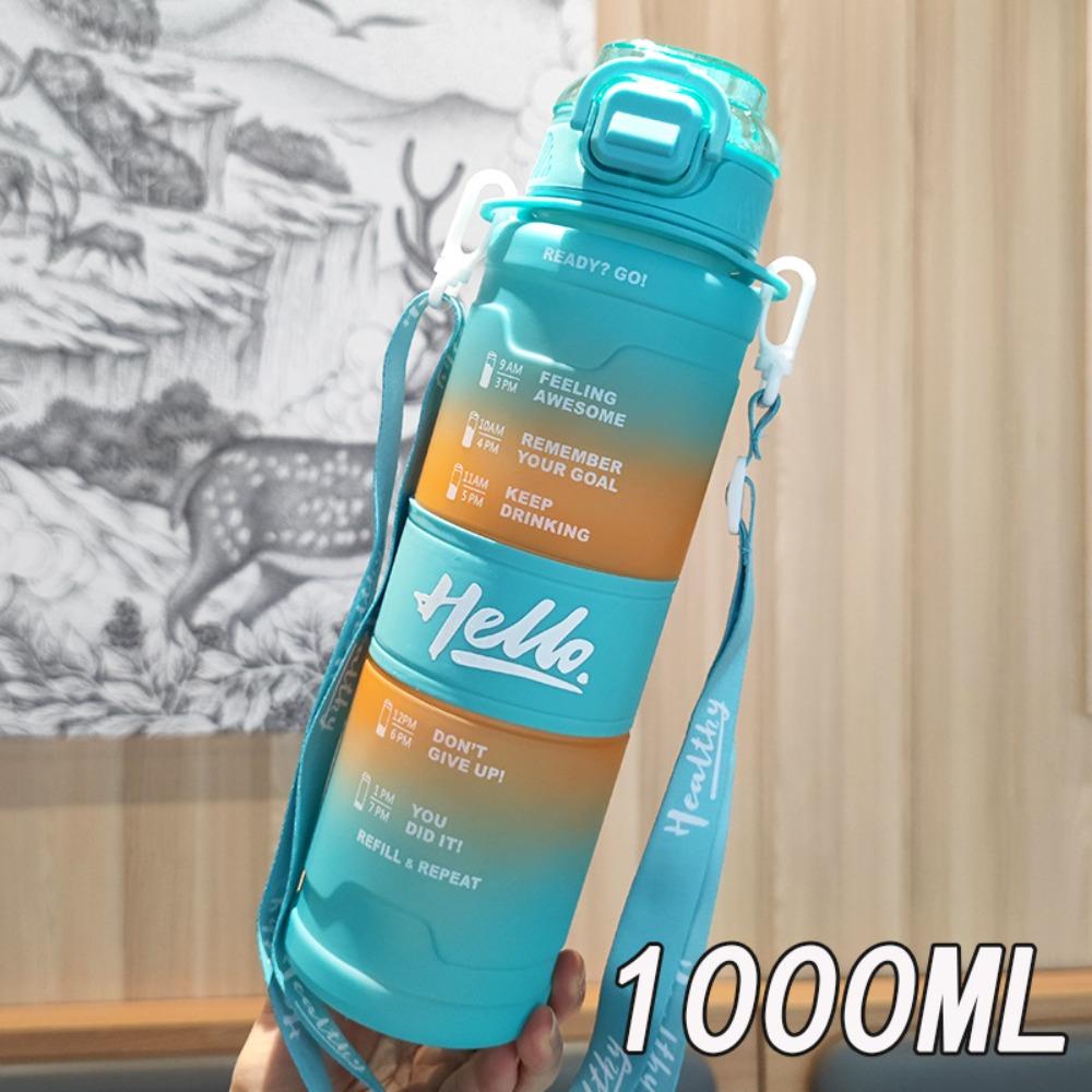 

Dustproof Water Cup with Straw Large Capacity Fitness Drinking Bottle Outdoor Sport зелёный