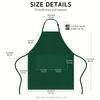 Plus Size 89cm Adjustable Apron with Pockets Durable Polyester Long Bib Design, Adjustable Neck Waist Straps, Solid Color Functional Kitchen Apron