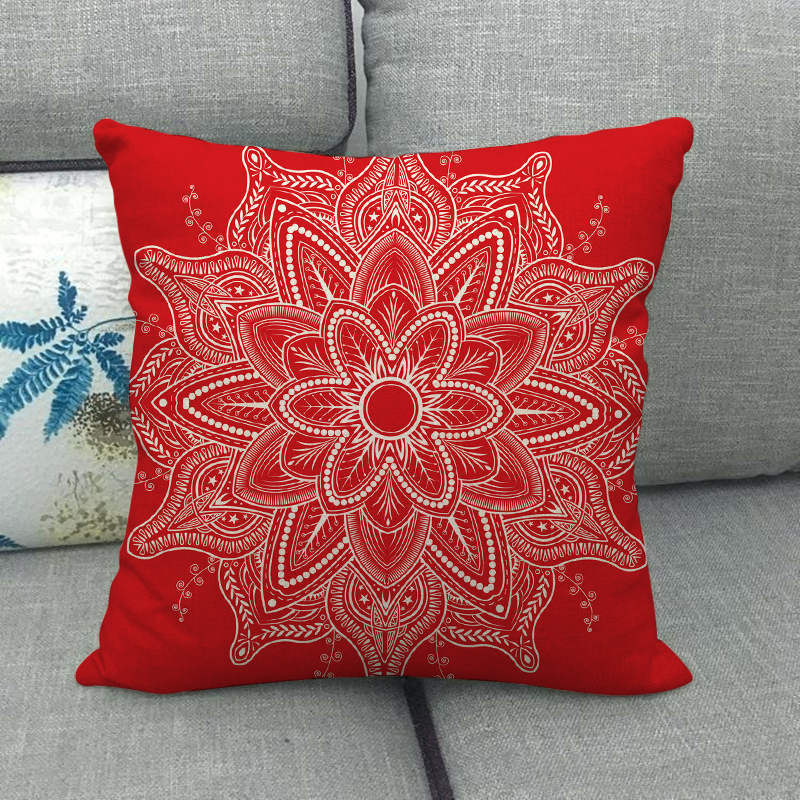Nordic Bohemian Floral Pattern Digital Printing Short Plush Pillow Covers For Car Sofa Office Cushion Cover Home Goods