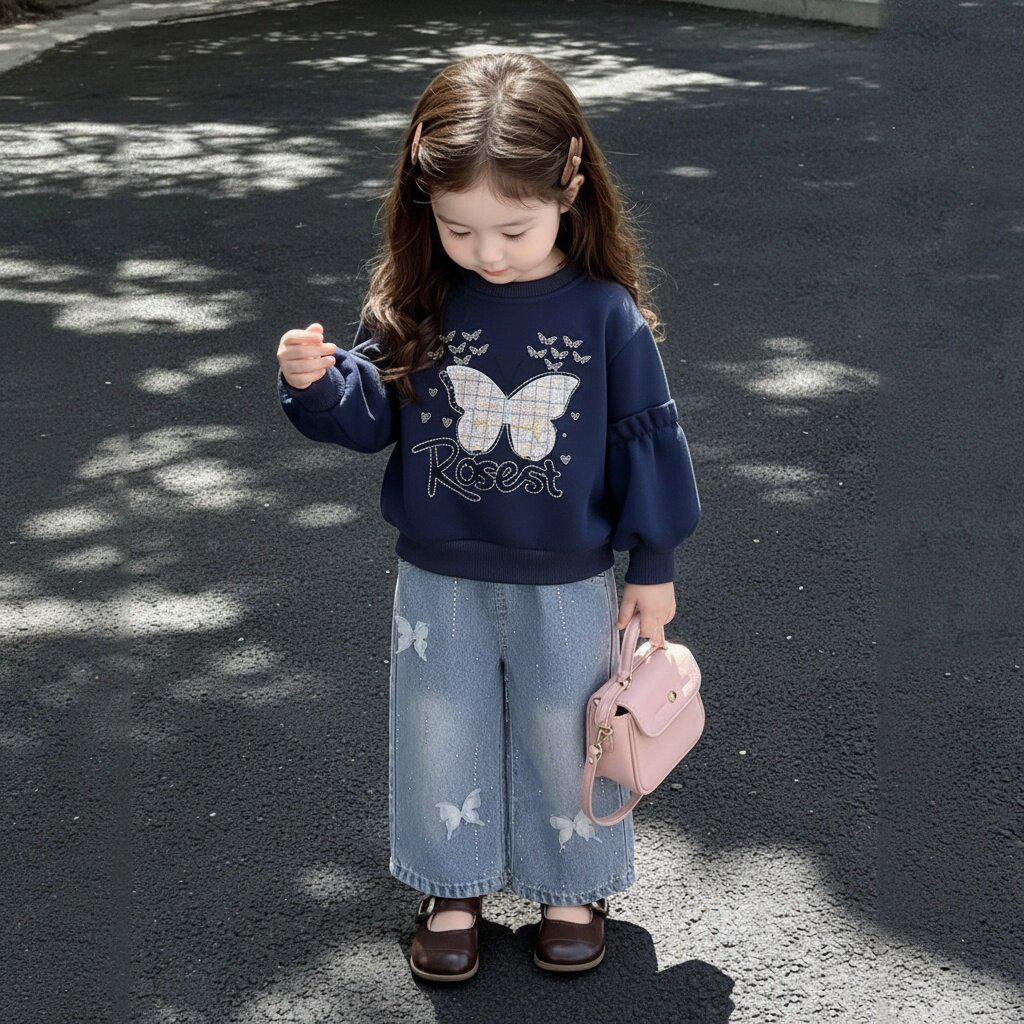 Korean Style Children's Spring/Autumn Long-Sleeve Hoodie Set for Girls - Street Style Casual Wear 2026