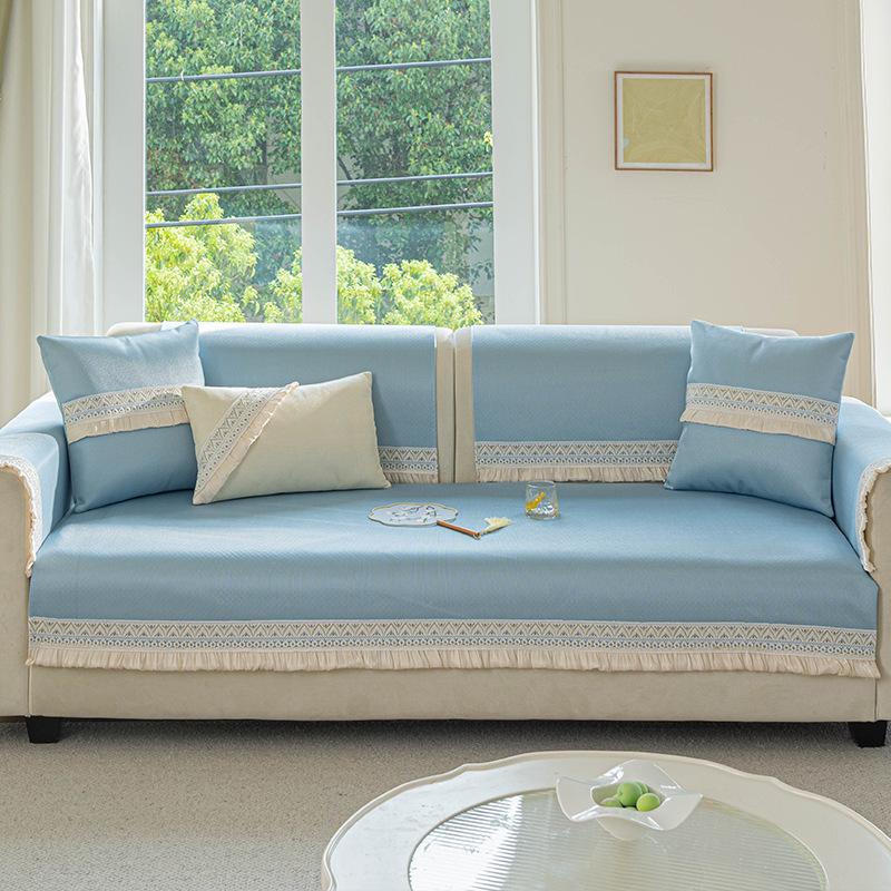 Summer Cool Sofa Cushion Summer  New Cold Combination Sofa Universal Straight Row Seat Cushion Cover Towel