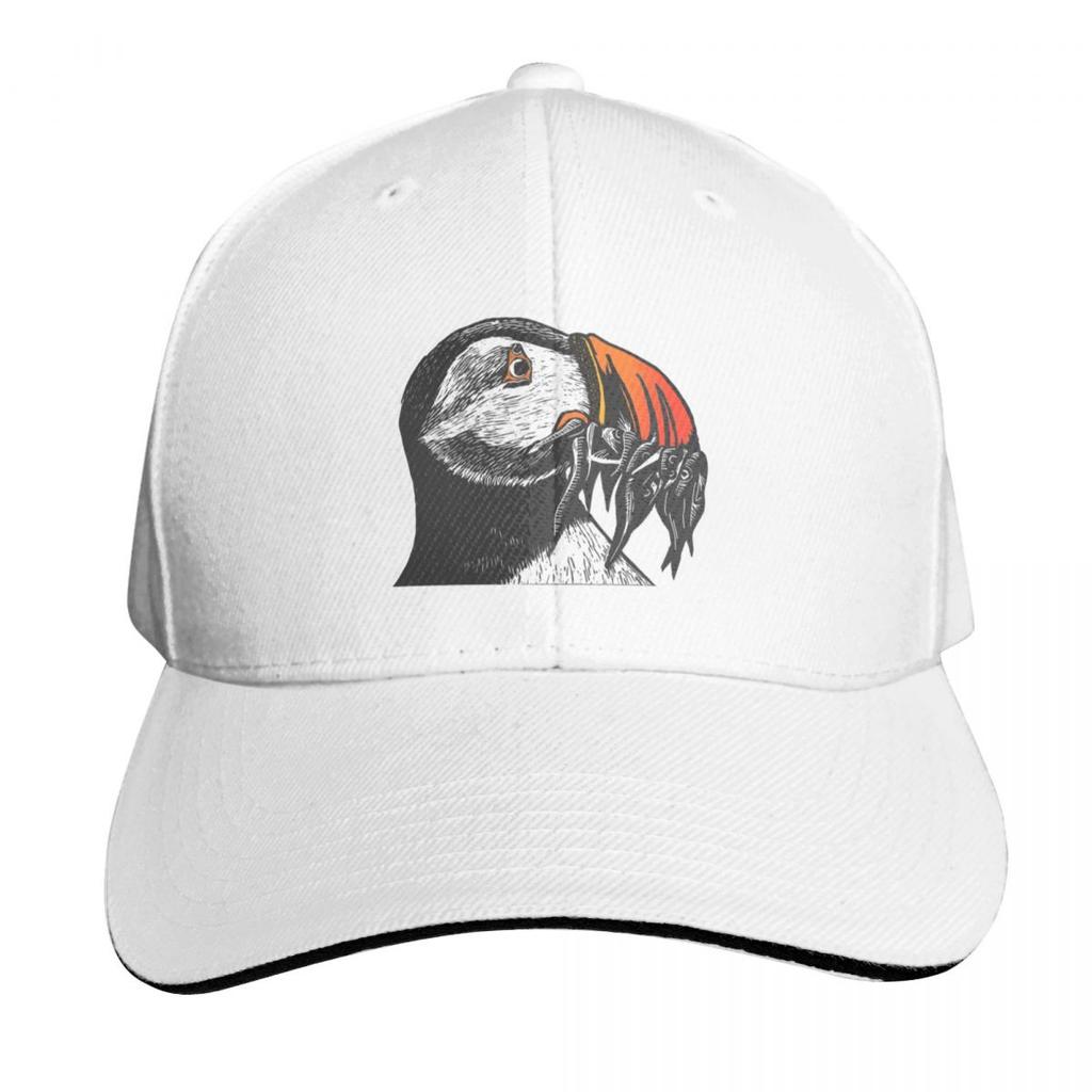 Puffin Head Baseball Cap Quick Dry Performance Cotton Twill Breathable Contrast Two Tone Brim