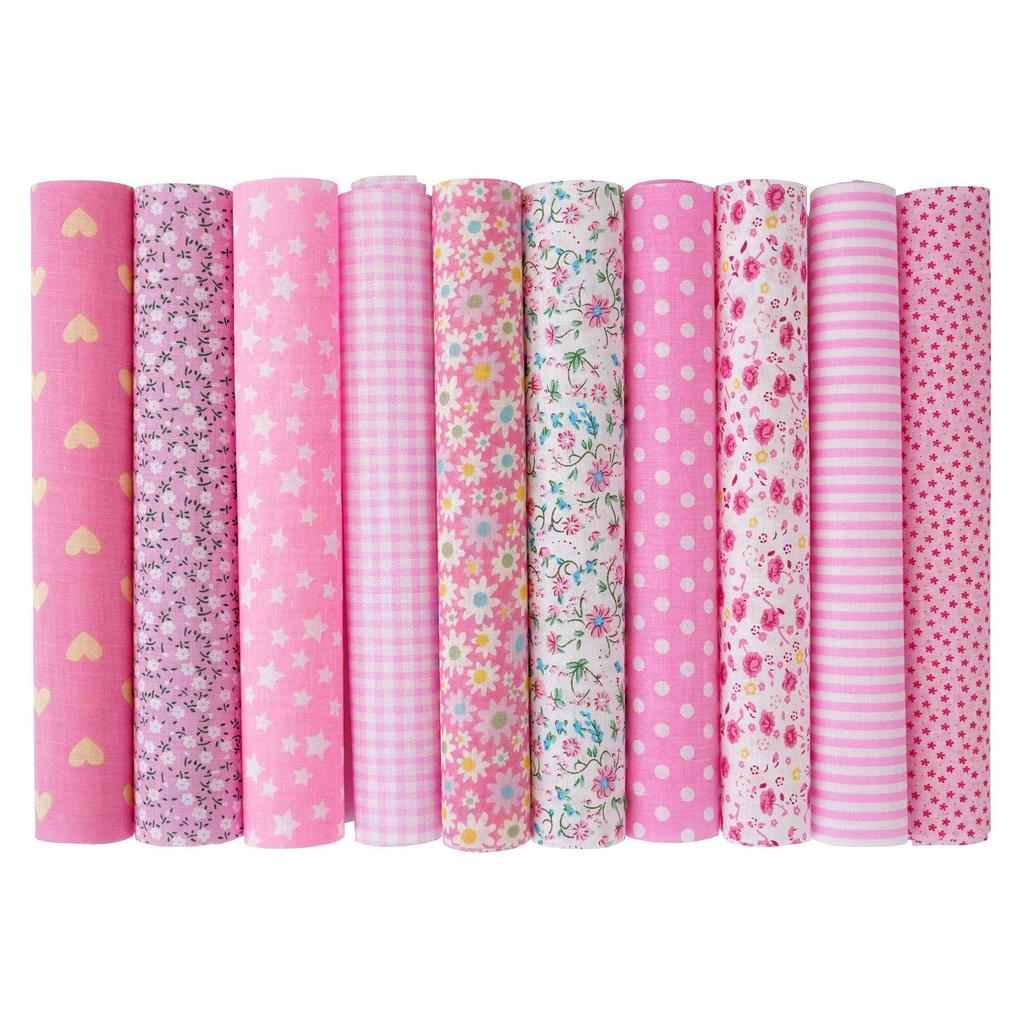 100-Color Patchwork Cloth Set: Floral, Plaid & Polka Dot Plain Weave Cotton for DIY Crafting