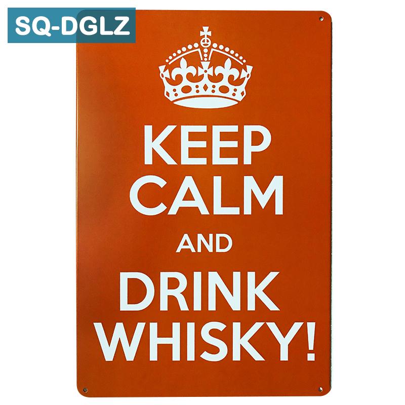 

[SQ-DGLZ] Горячая металлическая вывеска «Сохраняйте спокойствие и пейте виски», винтажные металлические тарелки, кафе, паб, клуб, домашний настенный декор, жестяные вывески, ретро табличка