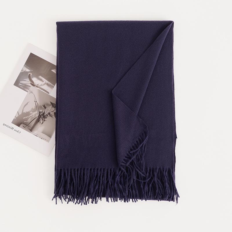 Cashmere Feel Solid Color Women's Imitation Cashmere Scarf 1116 Winter Atmosphere Korean Versatile Medium and Long Shawl Scarf
