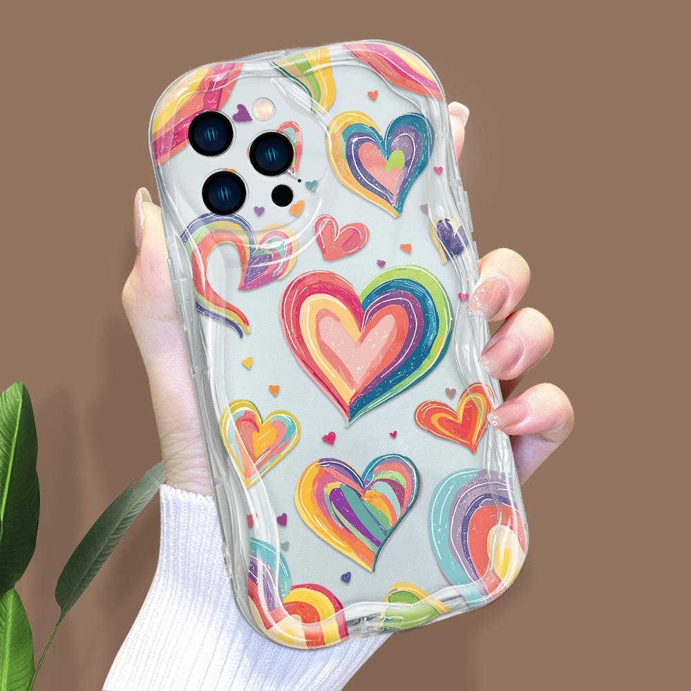 Model de desene animate Carcasă cu textura cremă Marginea ondulată Husă din silicon moale Husă pentru telefon pentru iPhone Samsung Huawei Honor Xiaomi Redmi Infinix Tecno