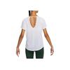 Nike Dri-Fit One Breathe Open Back Crew Neck Short Sleeve T-Shirt Women Tops White DX0132-100