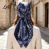 Large Decorative Neck Scarf Women Satin Square Scarf 35"x35" Musical Note Printed Gift for Music Lovers Silky Neckerchief Shawl Wrap Multifunctional