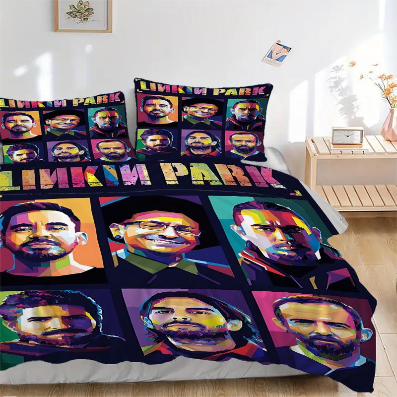 

3pcs Linkin Park Band Duvet Cover Set for Bedroom - Includes 1 Duvet Cover and 2 Pillowcases (Core Not Included) yy251015244 135x200cm