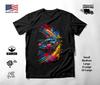 Sports Car Neon Graphic T-Shirt Black Unisex S-2XL