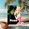 1PC Custom Name Witch whispers secrets princess. Beach Towel Highly Absorbent And Sand-Resistant Towel for Swimming, Pool, Yoga, And Travel Lightweigh